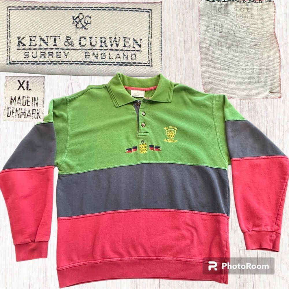 Vintage Men’s Kent & Cerwen St. Andrews Old Course Collared Sweatshirt Size XL